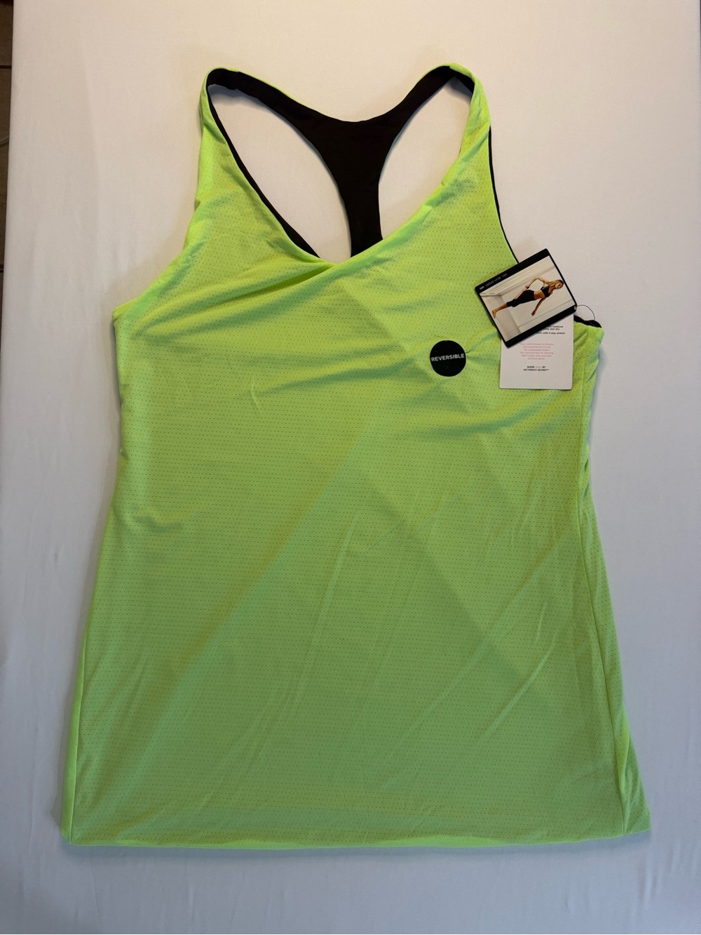 NWT Victoria’s Secret VSX Reversible Athletic Tank Top L Neon Black
